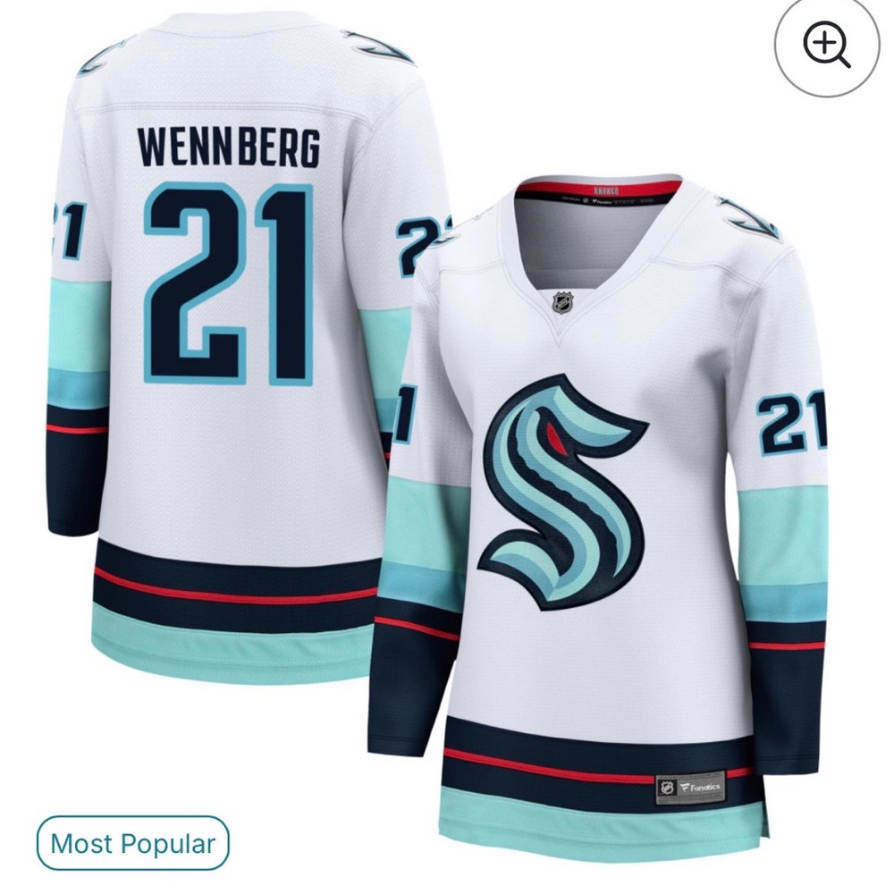 Alex Wennberg Seattle Kraken Fanatics Women's Away Breakaway Jersey - White
